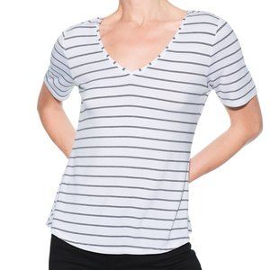 NWT WHBM Stripe V-Neck Foundation Tee